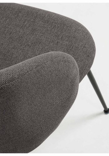 KAVE HOME Minna spisebordsstol - mrkegr stof og metal