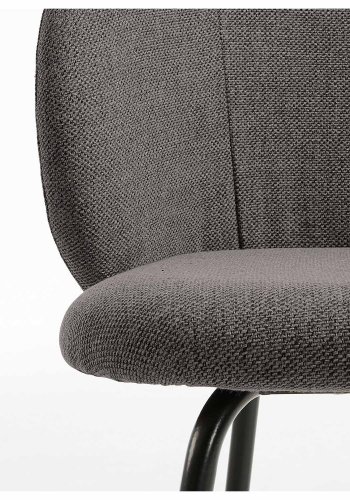 KAVE HOME Minna spisebordsstol - mrkegr stof og metal