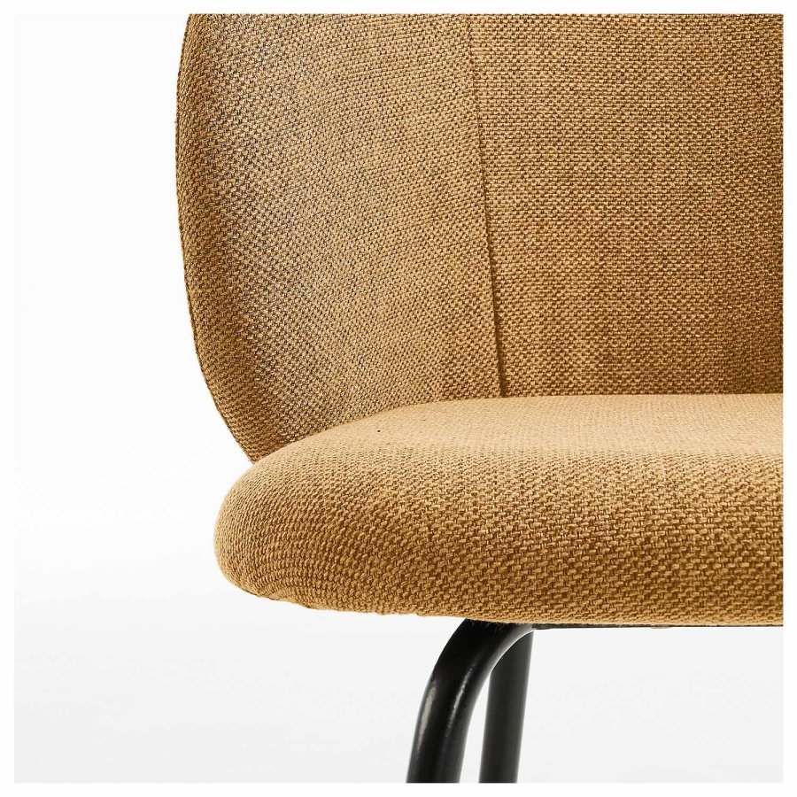 KAVE HOME Minna spisebordsstol - sennepsgul stof og metal