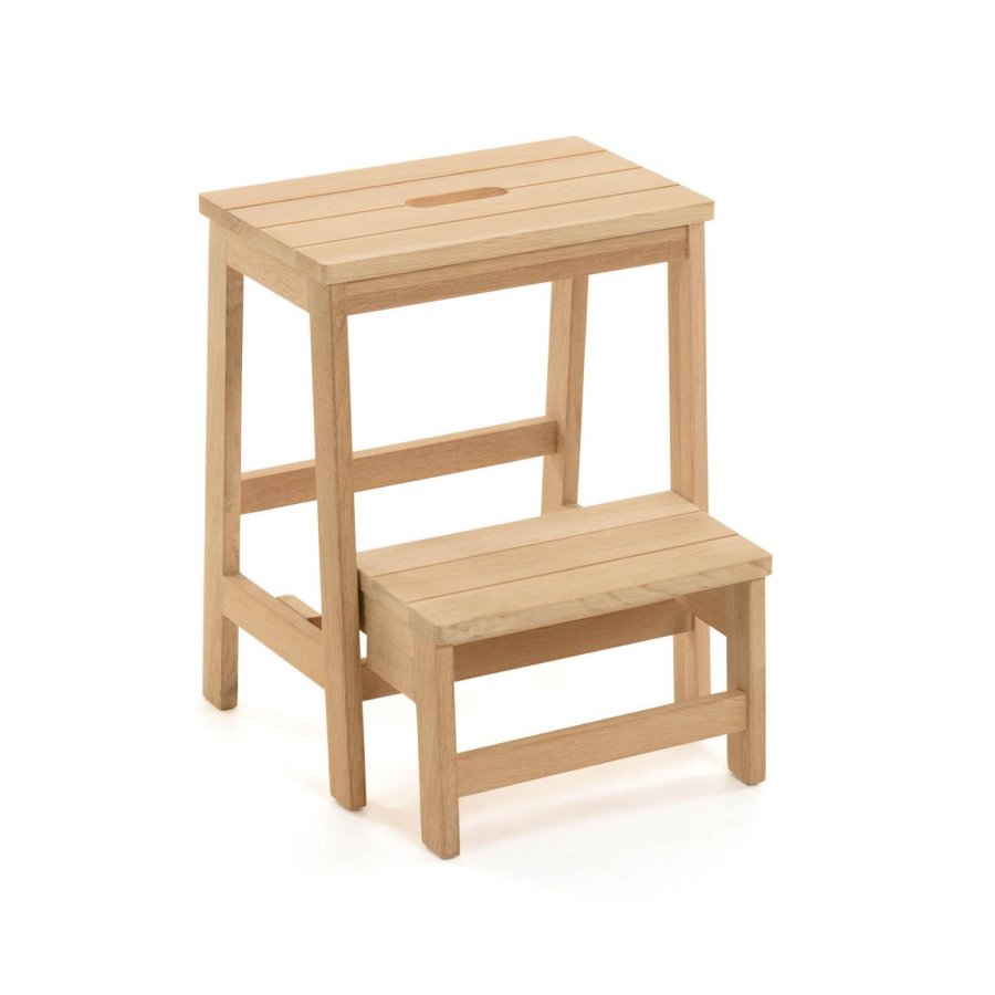 KAVE HOME rektangulr Nell fodskammel m. trin - natur birketr