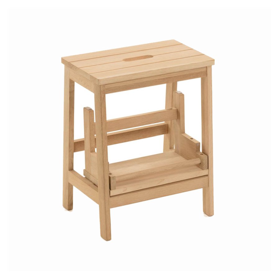 KAVE HOME rektangulr Nell fodskammel m. trin - natur birketr