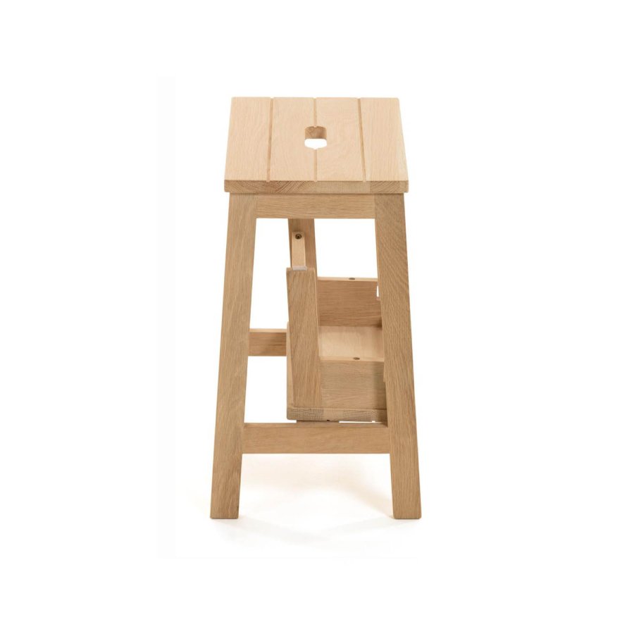 KAVE HOME rektangulr Nell fodskammel m. trin - natur birketr