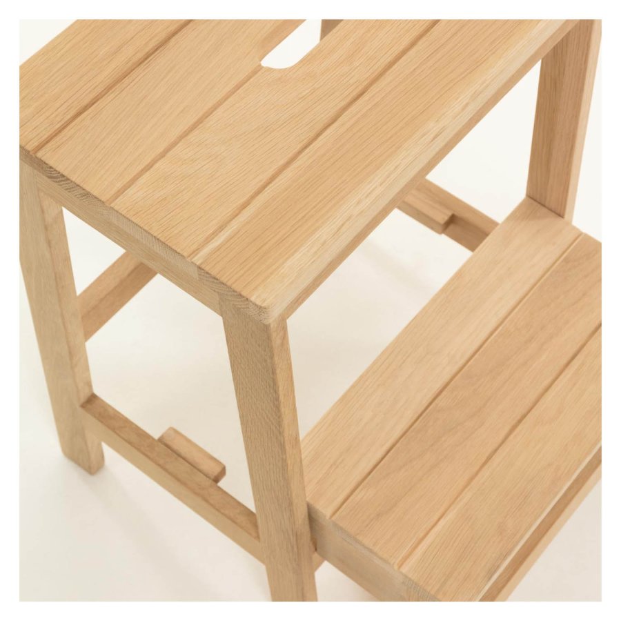 KAVE HOME rektangulr Nell fodskammel m. trin - natur birketr