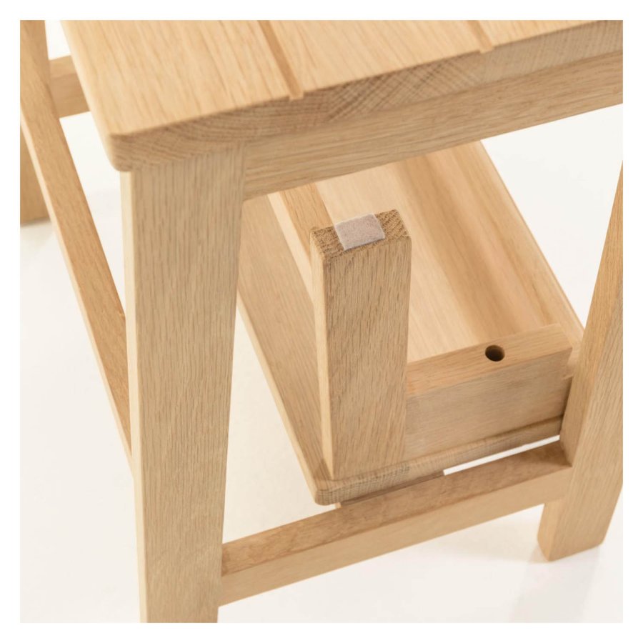 KAVE HOME rektangulr Nell fodskammel m. trin - natur birketr