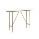 KAVE HOME oval Elisenda konsolbord - hvid glas og guld stl (110x35)