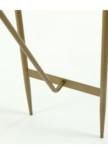 KAVE HOME oval Elisenda konsolbord - hvid glas og guld stl (110x35)