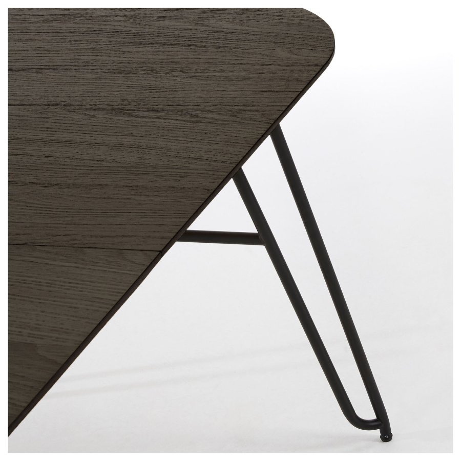 KAVE HOME rektangulrt Norfort spisebord m. udtrk - sort tr og metal (170(320)x100) 