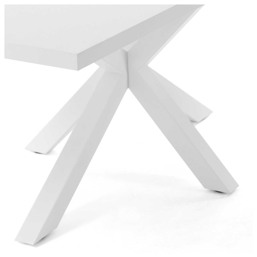 KAVE HOME rektangulr Arya spisebord - hvid melamin og stl (160x100)