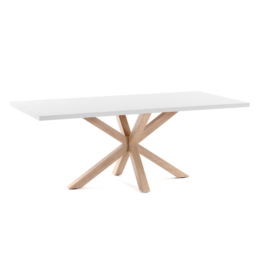 KAVE HOME rektangulr Arya spisebord - hvid melamin natur stl (160x100)