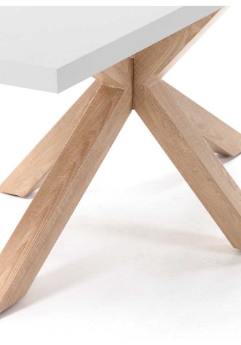 KAVE HOME rektangulr Arya spisebord - hvid melamin natur stl (160x100)