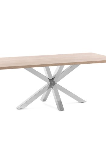 KAVE HOME rektangulr Arya spisebord - natur melamin og slv stl (160x100) 