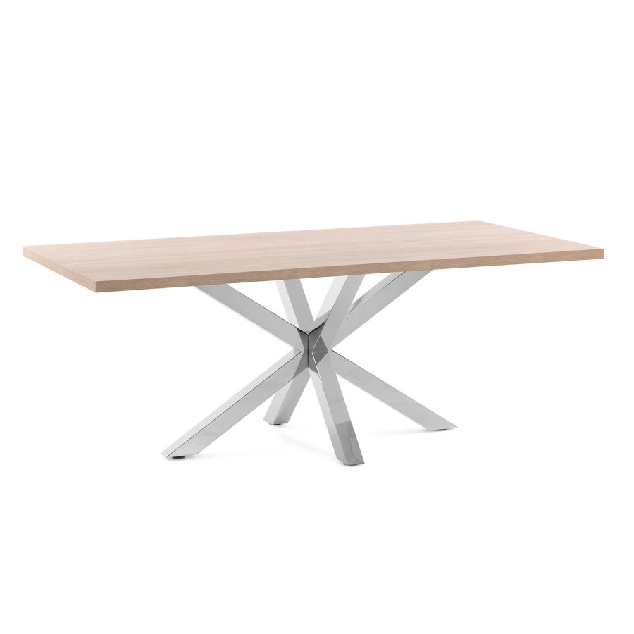 KAVE HOME rektangulr Arya spisebord - natur melamin og slv stl (160x100) 