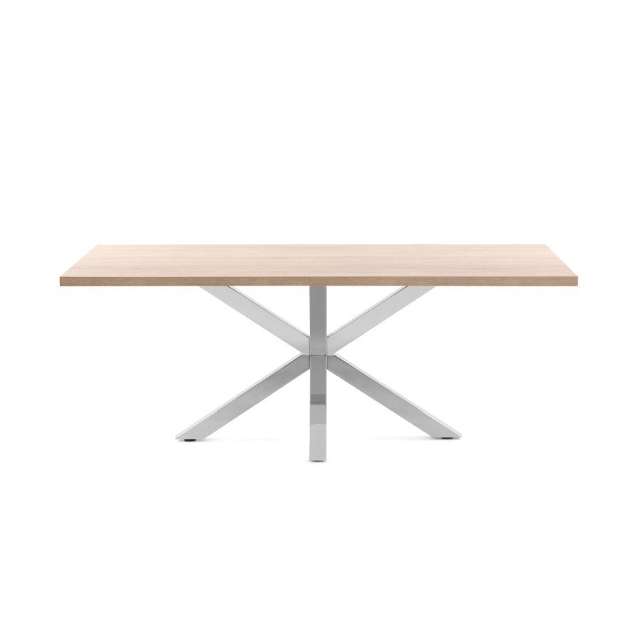 KAVE HOME rektangulr Arya spisebord - natur melamin og slv stl (160x100) 