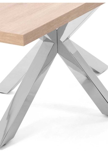 KAVE HOME rektangulr Arya spisebord - natur melamin og slv stl (160x100) 