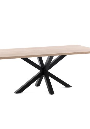 KAVE HOME rektangulr Arya spisebord - natur melamin og sort stl (160x100) 