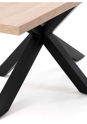 KAVE HOME rektangulr Arya spisebord - natur melamin og sort stl (160x100) 