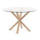 KAVE HOME rund Arya spisebord - klar glas og natur stl (119)