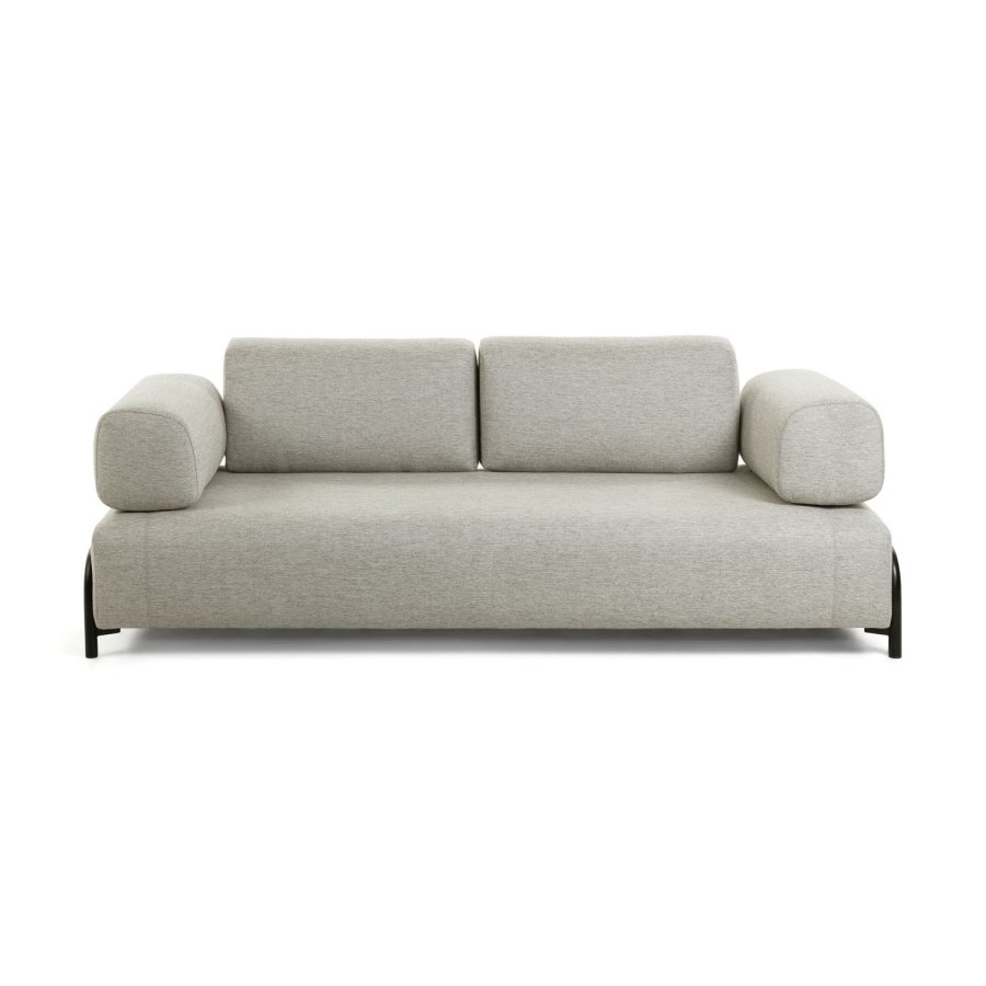 KAVE HOME Compo 3 pers. sofa - beige stof og metal 