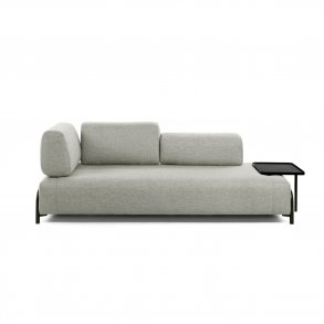 KAVE HOME Compo 3 pers. sofa m. stor bakke - beige stof og metal 