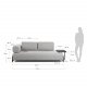 KAVE HOME Compo 3 pers. sofa m. stor bakke - beige stof og metal 