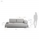 KAVE HOME Compo 3 pers. sofa m. lille bakke - beige stof og metal