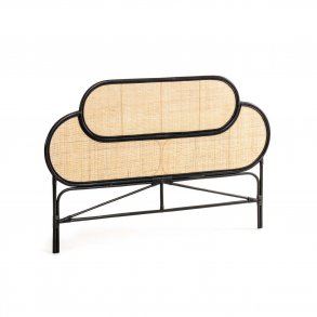 KAVE HOME rektangulr Black Lalita hovedgavl - natur og sort naturfiber (120x170)