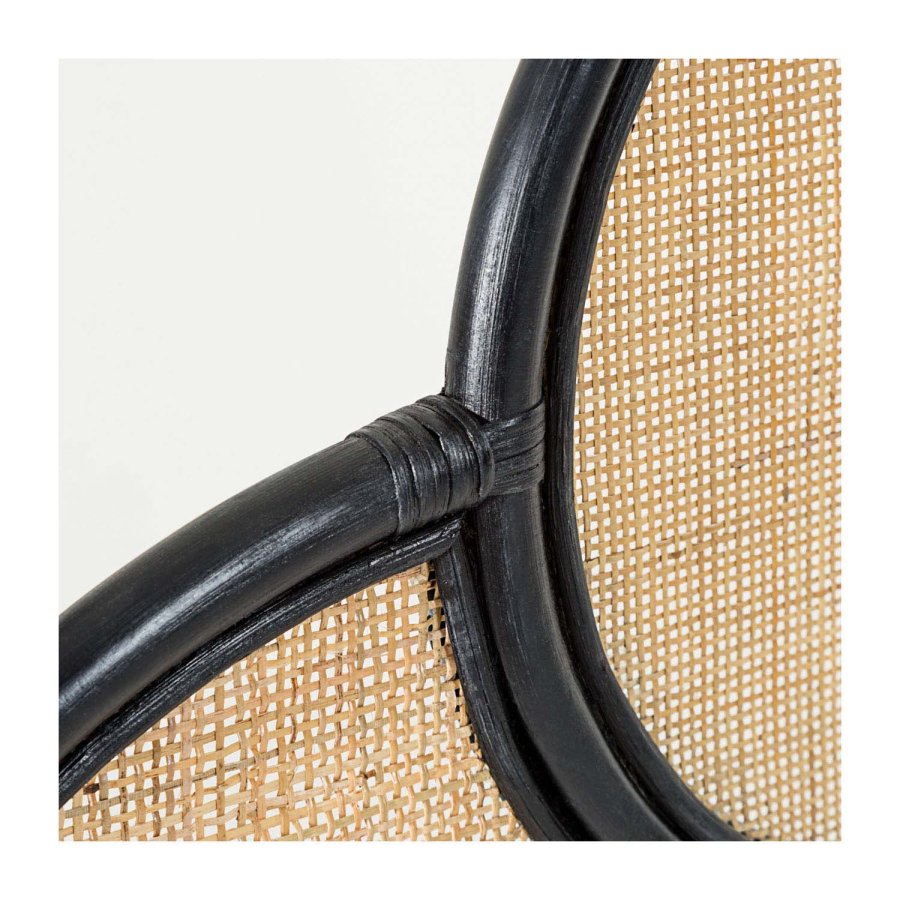 KAVE HOME rektangulr Black Lalita hovedgavl - natur og sort naturfiber (120x170)