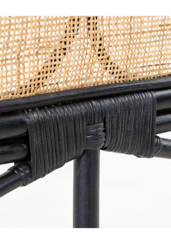 KAVE HOME rektangulr Black Lalita hovedgavl - natur og sort naturfiber (120x170)