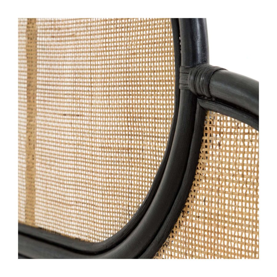 KAVE HOME rektangulr Black Lalita hovedgavl - natur og sort naturfiber (120x170)