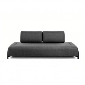 KAVE HOME Compo 3 pers. sofa - mrkegr stof og metal