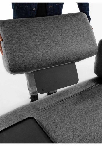 KAVE HOME Compo 3 pers. sofa - mrkegr stof og metal