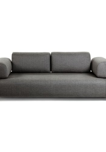 KAVE HOME Compo 3 pers. sofa - mrkegr stof og metal