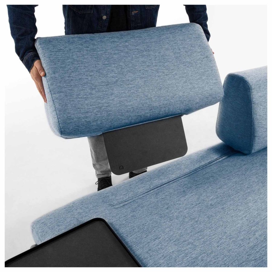 KAVE HOME Compo 3 pers. sofa - bl stof og metal 