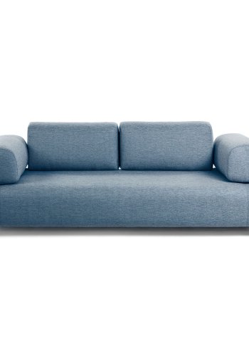 KAVE HOME Compo 3 pers. sofa - bl stof og metal 