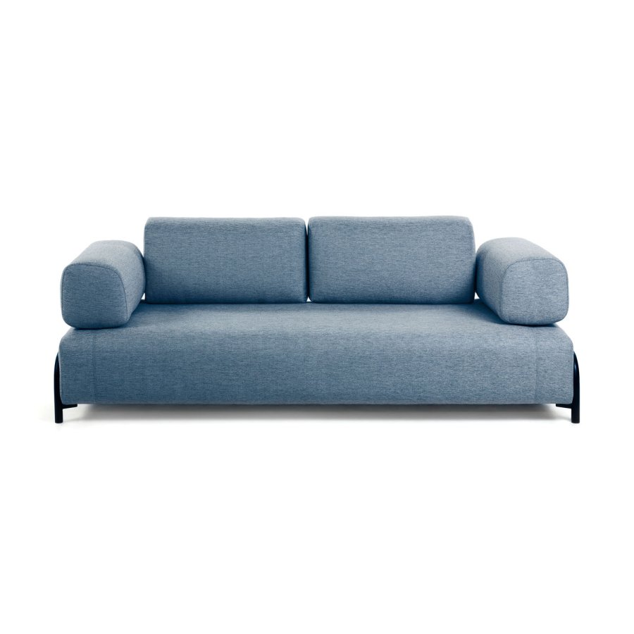 KAVE HOME Compo 3 pers. sofa - bl stof og metal 
