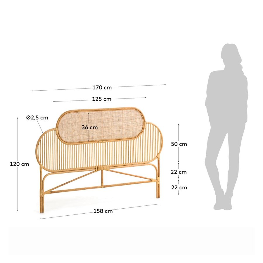 KAVE HOME rektangulr Natural Lalita hovedgavl - natur naturfiber (120x170)