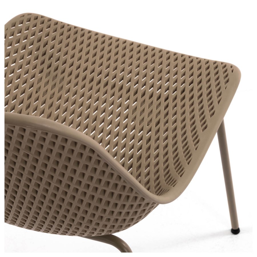 KAVE HOME Quinby spisebordsstol - beige plast og metal