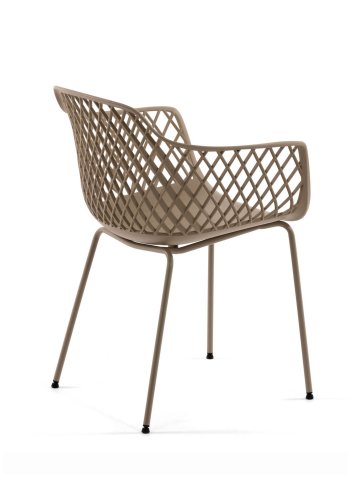 KAVE HOME Quinn spisebordsstol m. armln - beige plast og metal