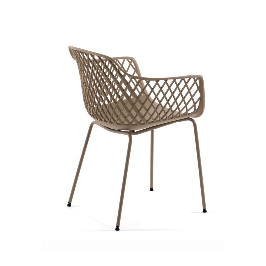 KAVE HOME Quinn spisebordsstol m. armln - beige plast og metal