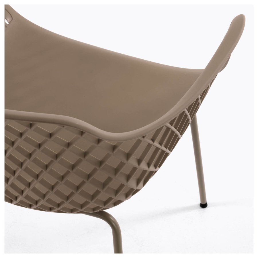 KAVE HOME Quinn spisebordsstol m. armln - beige plast og metal