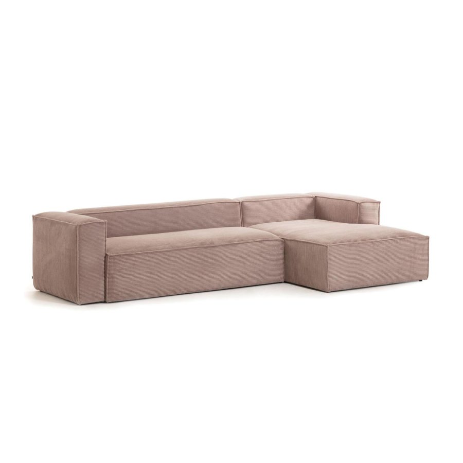 KAVE HOME Blok 3 pers. sofa m. hjre chaiselong - lyserd fljl