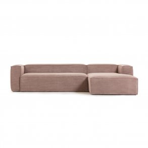 KAVE HOME Blok 3 pers. sofa m. hjre chaiselong - lyserd fljl