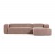 KAVE HOME Blok 3 pers. sofa m. hjre chaiselong - lyserd fljl