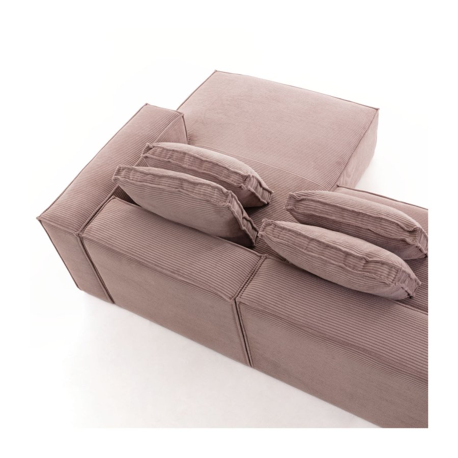 KAVE HOME Blok 3 pers. sofa m. hjre chaiselong - lyserd fljl