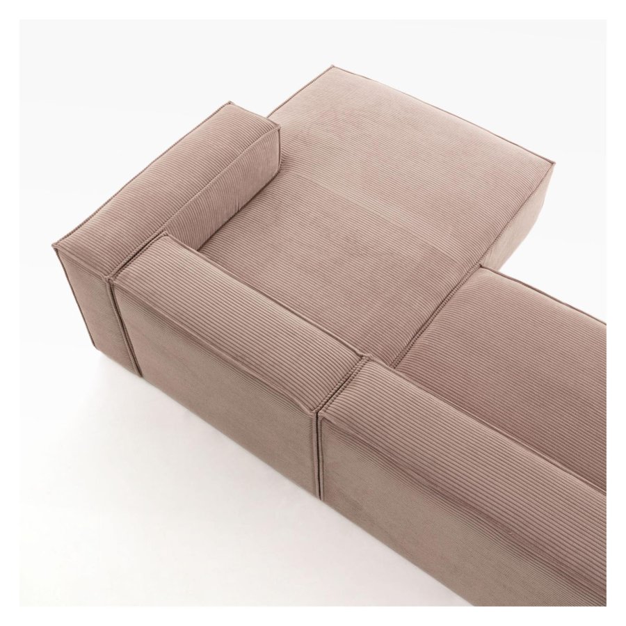 KAVE HOME Blok 3 pers. sofa m. hjre chaiselong - lyserd fljl