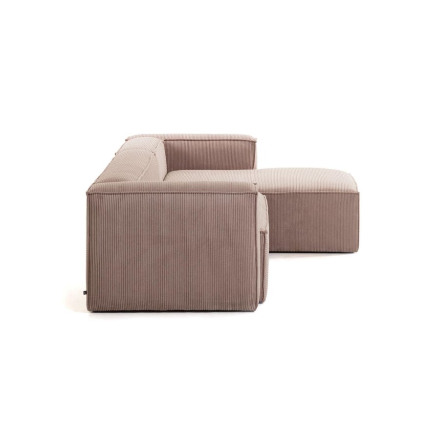 KAVE HOME Blok 3 pers. sofa m. hjre chaiselong - lyserd fljl