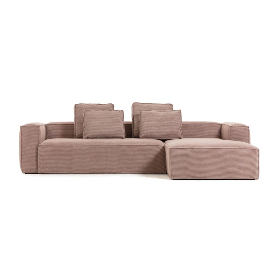 KAVE HOME Blok 3 pers. sofa m. hjre chaiselong - lyserd fljl