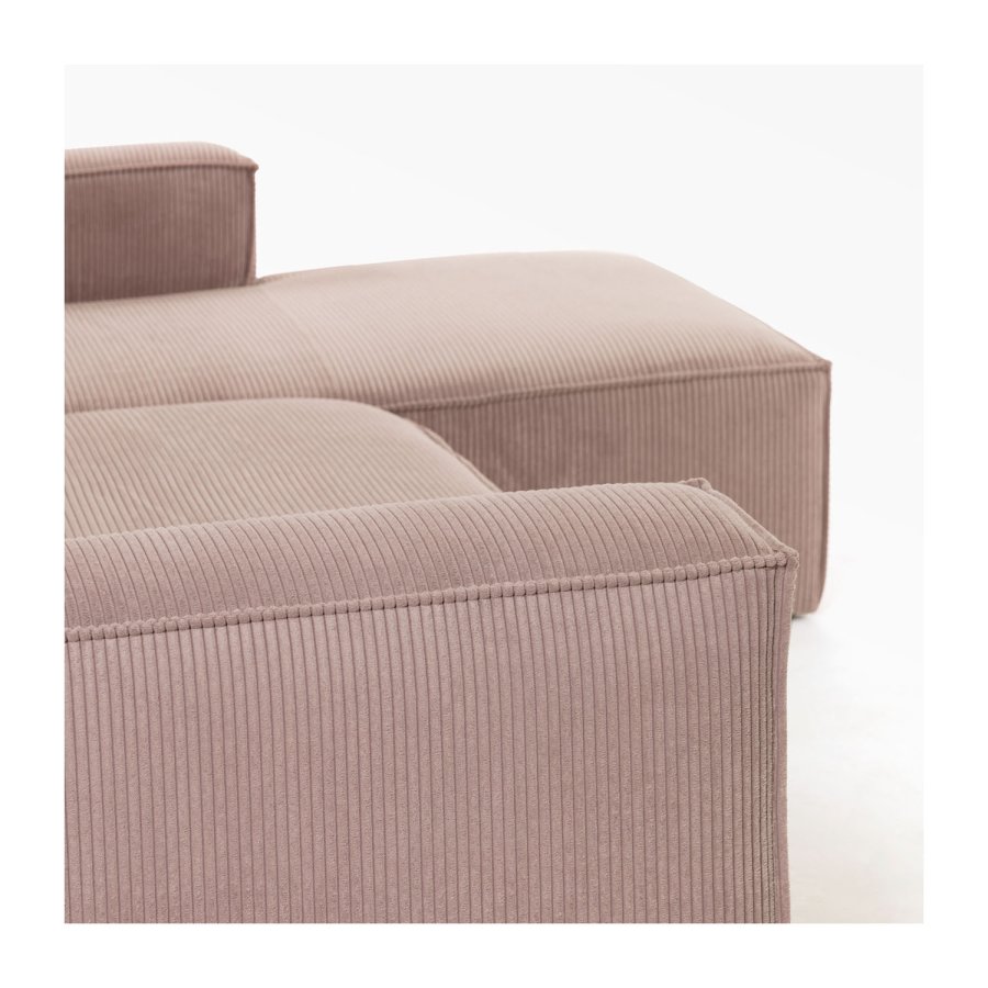 KAVE HOME Blok 3 pers. sofa m. hjre chaiselong - lyserd fljl