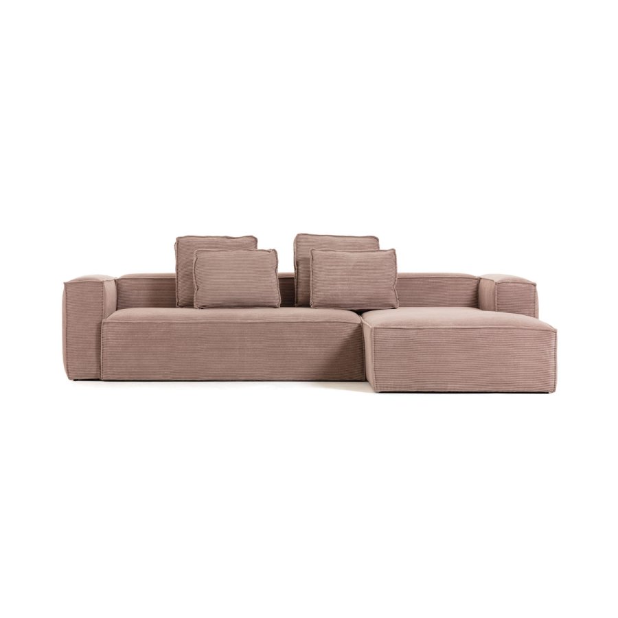 KAVE HOME Blok 3 pers. sofa m. hjre chaiselong - lyserd fljl