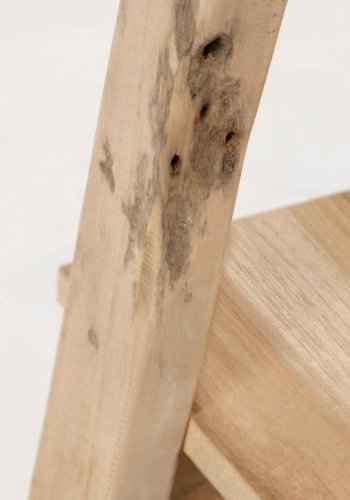 KAVE HOME rektangulr Safara bnk, m. hylde - natur genbrugs teaktr (100x32)